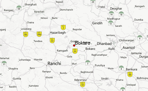 distance between dhanbad to bokaro