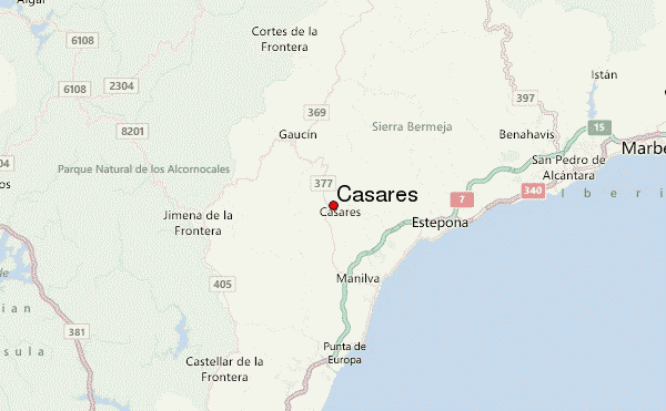 Casares Location Map Provincia de Málaga, Andalusia, Spain