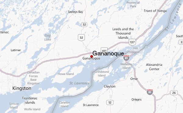 Map Of Gananoque Ontario