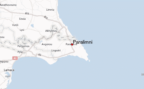 Paralimni Cyprus Map