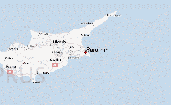 Paralimni Cyprus Map