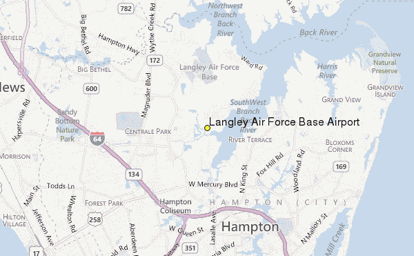 Where is Langley Air Force Base located in Virginia?