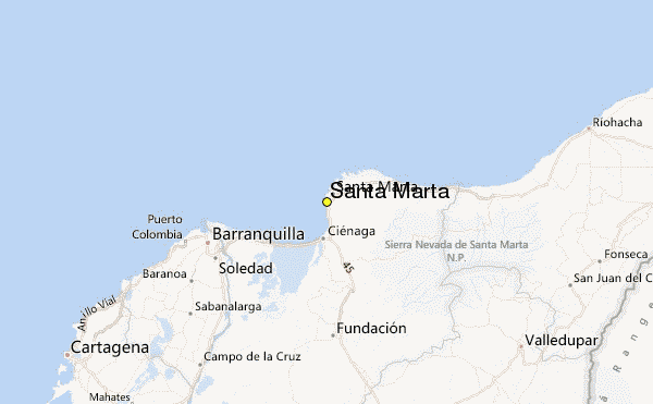 Weather report santa marta colombia map